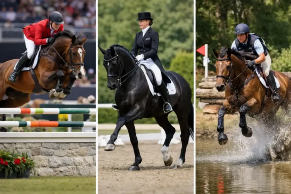 Конкур, выездка и троеборье в конном спорте